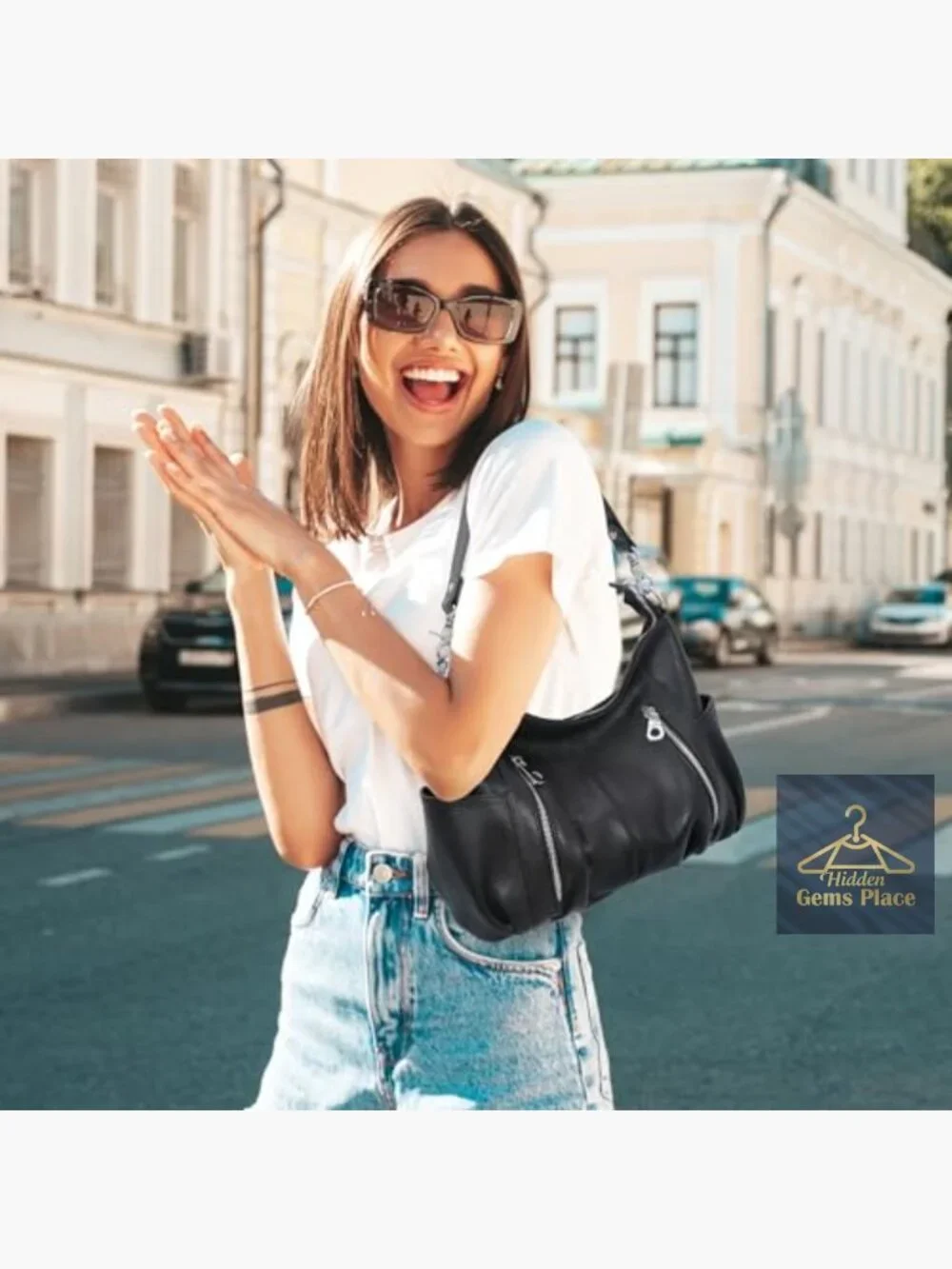 Genuine Leather Hobo Shoulder Bag Crossbody Satchel Tote Handbag